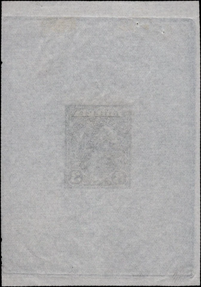 LIBERIA-1895-3c Liberty, large die proof in black on thin bond Scott # 94P1 VF - Image 3 of 3