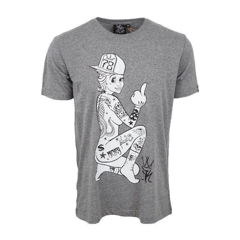 МУЖСКАЯ ФУТБОЛКА RUM KNUCKLES MICKEY HAND CHARCOAL HEATHER