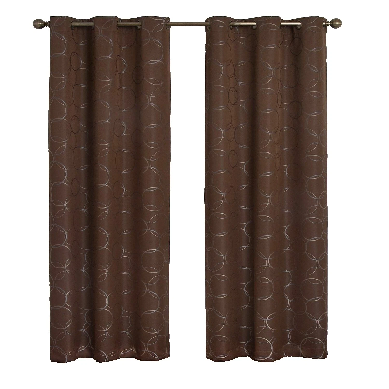 Polka Dot cortinas De Ventana Marrón