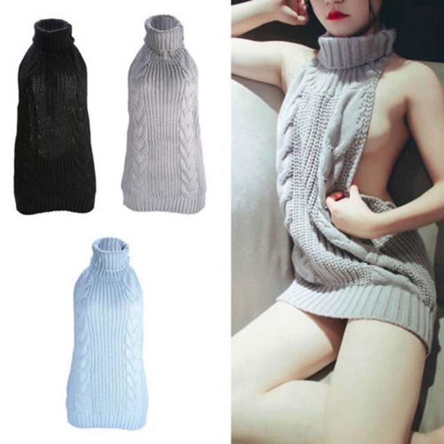 backless sweater dress