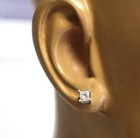GIA IGI 14k white gold .97ct SI2 H princess diamond stud earrings Natural New — photo 8
