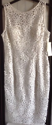 adrianna papell white lace dress