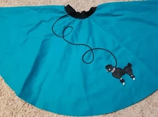 Sock Hop 1950s Shop Girls Youth Child Poodle Skirt Sz M/L Teal Turquoise 50's