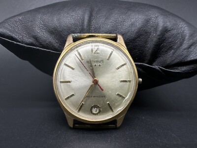 Benrus Three Stars Gold Electroplated White Dial Self Winding Watch For Parts