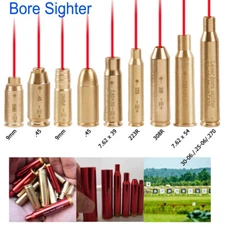 Red Laser boresight CAL 7MM/8MM/9MM/223/308/7.62/.45ACP Cartridge bore sighter