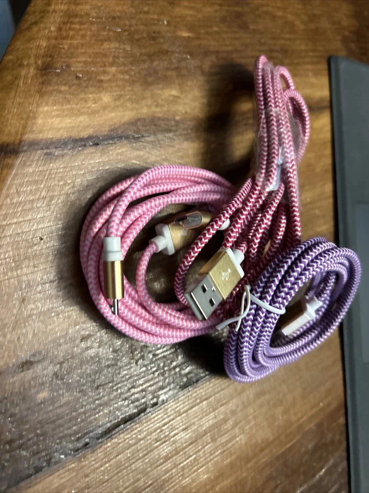 NEW Set Of 3 MicroUSB Charger For Android Phones PS4 Controllers 3ft - Image 4 of 4