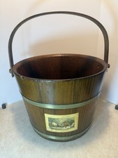 Cubo de azúcar de madera grande con mango MCM madera granja decoración rústico