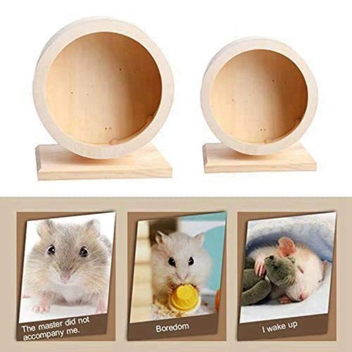 Sports Mute Wooden Hedgehogs Running Roller Hamsters Exercise Wheel - Picture 3 of 14