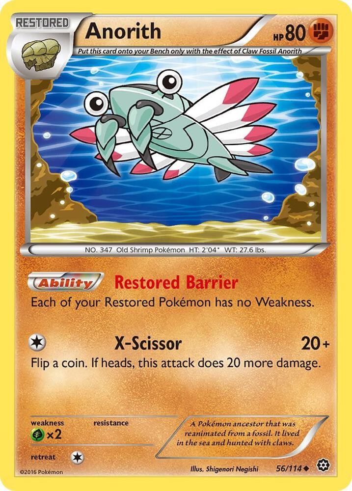 Anorith #56/114 Xy - Steam Siege Uncommon Pokemon TCG LP