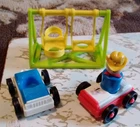 New ListingVintage Fisher Price Little People lot of 4 - 2 cars, Swing set & Farmer