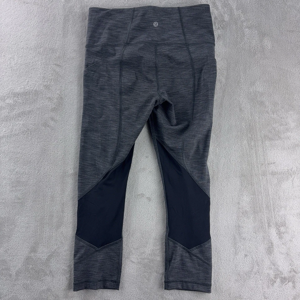 Lululemon Pace Rival Mid Rise Crop Leggings Womens Size 6 Gray Inspire Mesh - Image 2 of 4