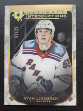 2019-20 Ultimate Collection Ryan Lindgren Introductions Onyx Black RC 6/25 UI-63
