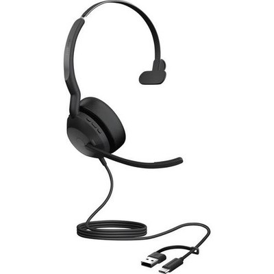 Jabra 25089-889-799 Evolve2 50 On-Ear Wired Headphones, Bluetooth Mono Black Ridu