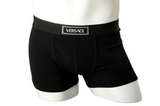 Versace Men's Black Logo Print Low Rise Trunk Underwear Versace Sz8 US 2XL IT 56