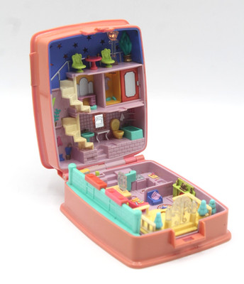 Polly Pocket Bluebird rosa Haus mit Schleife Spielzeug 1994 retro vintage