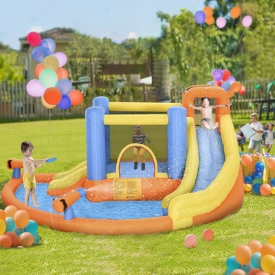 5-in-1 Kids Bounce House Inflatable Water Slide Jump Castle