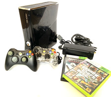 Microsoft Xbox 360 S Slim Console Bundle - 2 Controllers 2 Games inc GTA V