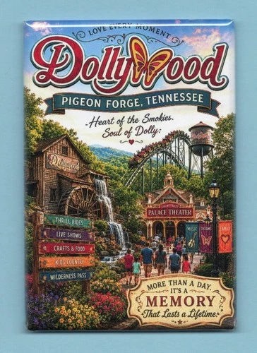 DOLLYWOOD PIGEON FORGE TRAVEL POSTER *2X3 FRIDGE MAGNET* SOUVENIR GIFT TN KIDS
