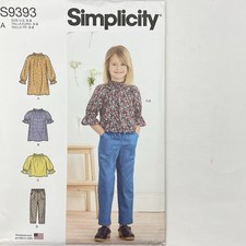 Pattern - Simplicity S9393 - Children  s Dress, Top, Pants - Size 3-8 UNCUT/NEW