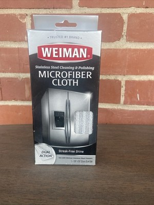 Weiman Microfiber Cloth for Stainless Steel - Safely Traps and Removes Dirt, Oil