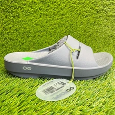 Oofos OOahh Mens Size 8 Womens 10 Slate Gray Beach Walking Recovery Slide Sandal