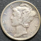 1942 MERCURY 10 CENT SILVER DIME COIN