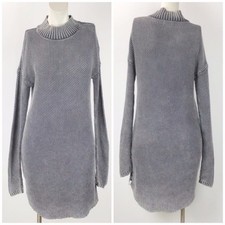 One Teaspoon XS NWOT Women Gray Knit Mock Long Sleeve Sweater Dress