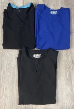 Lot of 3 Carhartt Force Modern Fit Scrub Tops Blue Black Black V-Neck Medium