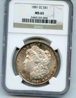 1881 CC MORGAN SILVER DOLLAR NGC MS65 UNCIRCULATED