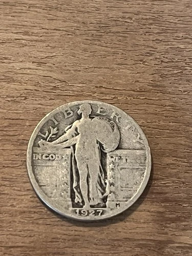 1927 StandingLibertyQuarter Silver 25C Circulated unknown, mint Mark👍🫃🏻