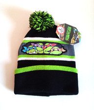 Teenage Mutant Ninja Turtles Nickelodeon Black  Green Knit Hat  Gloves Set NWT