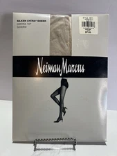 Neiman Marcus Silken Lycra Sheer Control Top Sandaltoe Pantyhose Sz B, Seashell