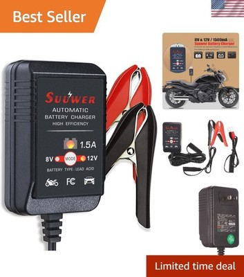 4-Step 1.5A Smart Battery Charger with LED Indicators for Optimal Performance