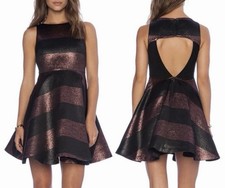 Alice + Olivia Foss Metallic Stripe Dress - NWT - Size 6 - *Celebrity Favorite*