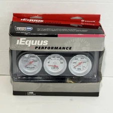Equus E8200 2" Gauge Set Black 8000 Series Water Temp, Volt, Oil Pressure NEW