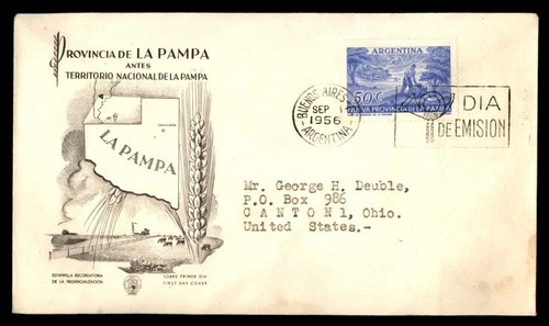 Mayfairstamps Argentina FDC 1956 Man Plowing La Pampa First Day Cover aaw_52169