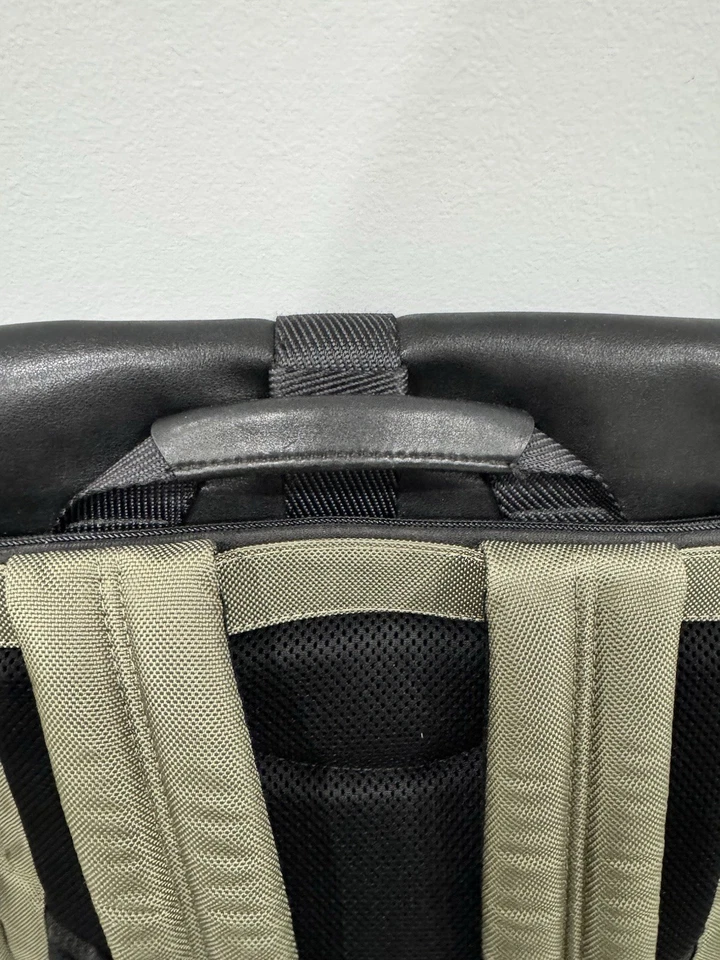 TUMI 232388 ALPHA BRAVO LONDON ROLL TOP BACKPACK Green Black Leather - Image 3 of 4