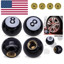 4PCS Pool 8 Ball Style Tire Valve Stem Caps, Universal Copper Core Dustproof ...