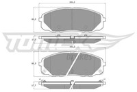 Tomex Brakes Bremsbelagsatz, Scheibenbremse TX 19-68 FüR KIA