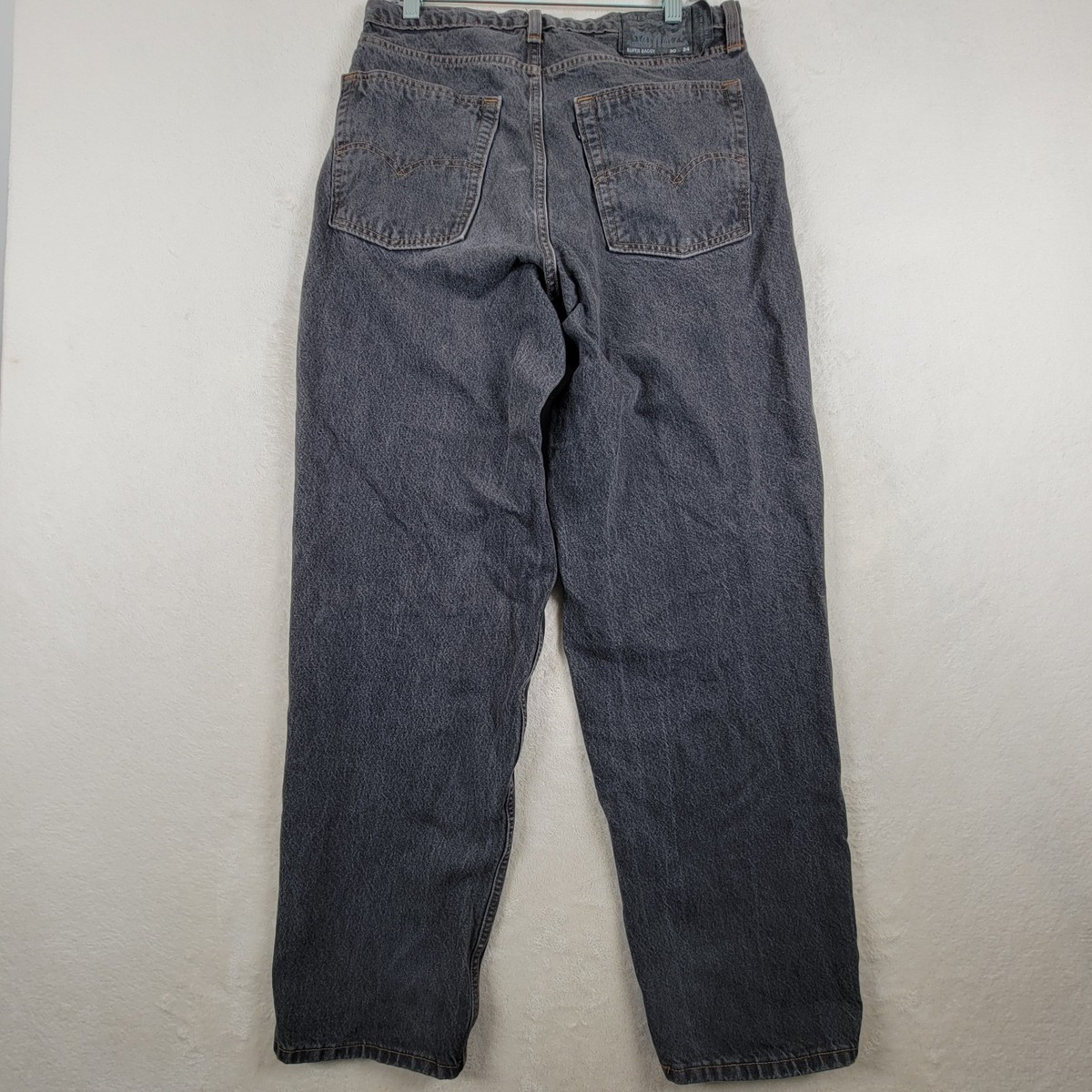 00s 04s LEVI’S 504 faded baggy jeans W33 Levis Super Baggy Jeans Men 30x34 Gray/ Black Wide Leg Skater
