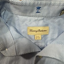 Tommy Bahama Men  s Long Sleeve Button Down Shirt Blue 100 Cotton Sz 15.5 32/33