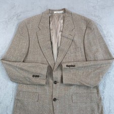 Vintage Polo Ralph Lauren Blazer Sports Coat Men 42T Glen Check Silk Linen Wool