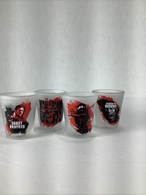 Set Of 4~The Walking Dead Collectible Shot Glasses Daryl MichoneZombies AMC