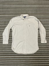 Ralph Lauren Yarmouth Pinpoint Oxford Shirt Mens 18 34/35 Tan Solid Flesh Pony