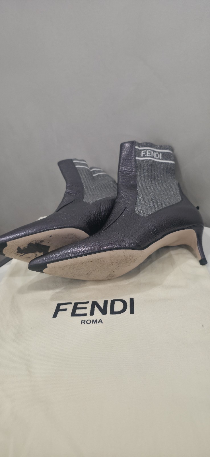 Fendi Rockoko Leather Sock Boots Size EU 37 thumbnail 4