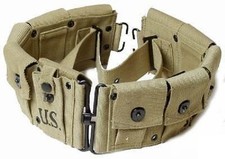 US Army WW II Koppel Garand M1937 Ammo pouch Khaki Repro G&uuml;rtel Battle Belt