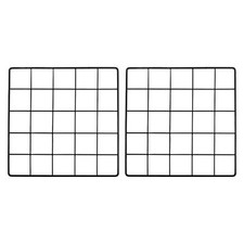 Wall Grid Panel 2 Pcs 10x10 Inch Black Metal Wire Photo Display Hanging Decor
