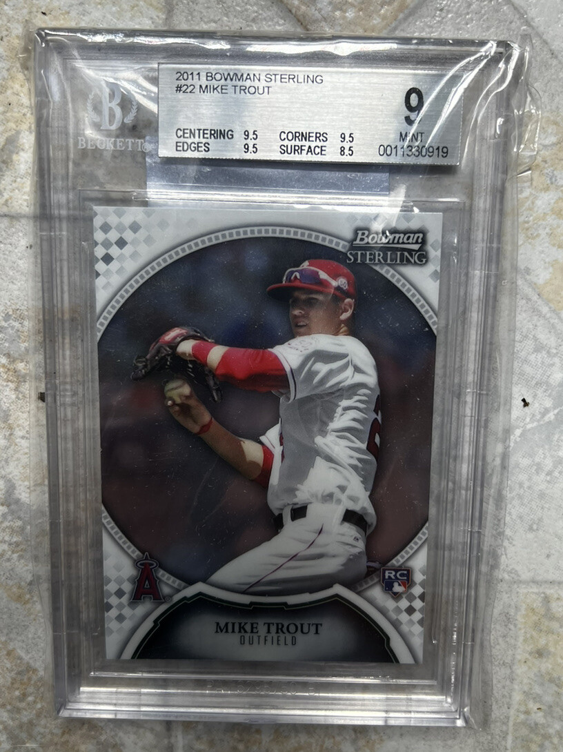 2011 Bowman Sterling #22 MIKE TROUT Rookie Graded BECKETT 9 Mint
