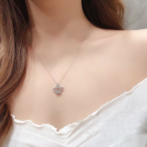 Creative Cubic Zircon Women 925 Silver Filled Necklace Pendant Wedding Jewelry - Picture 15 of 30