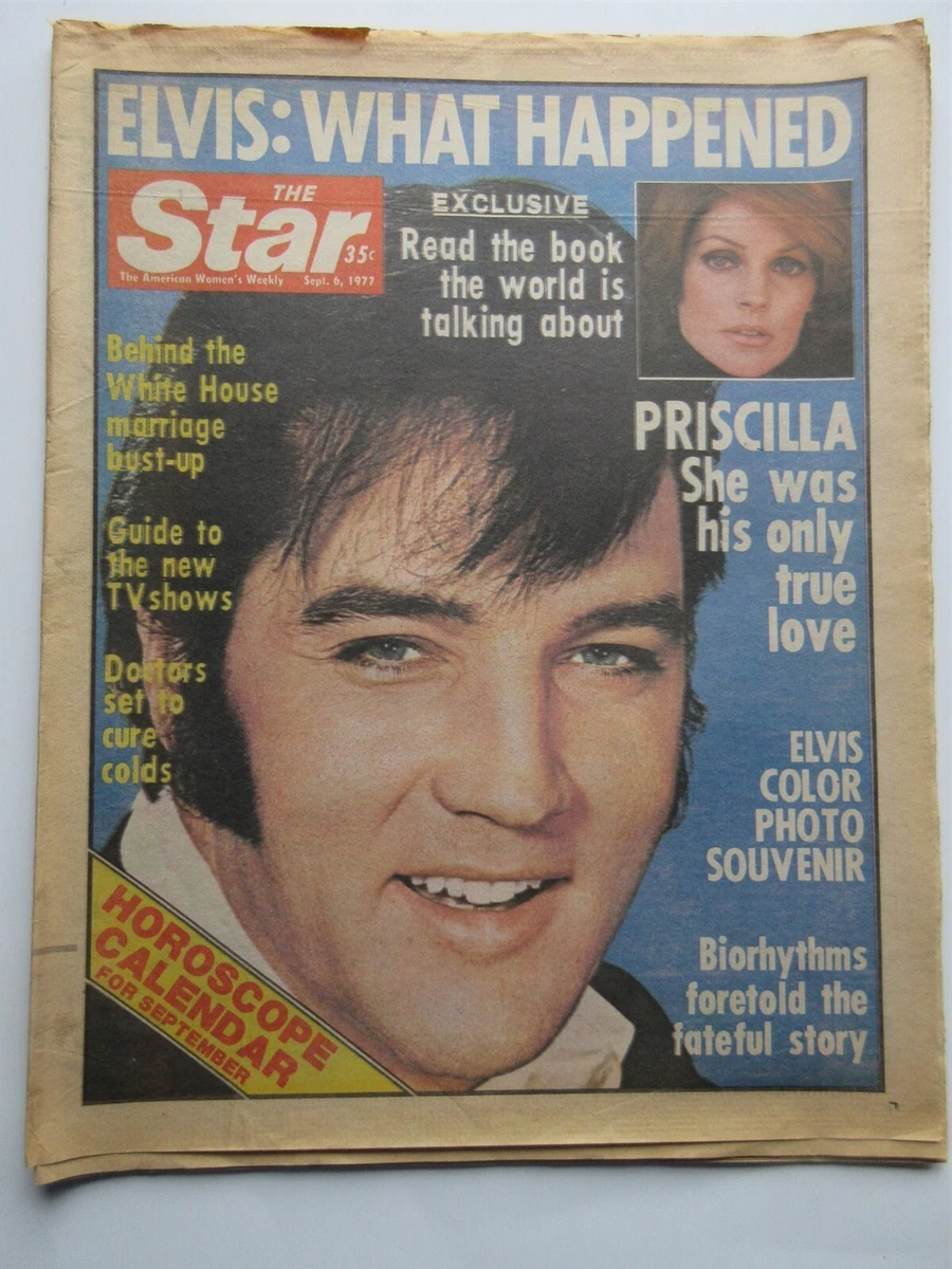 1977 Elvis Presley, Priscilla The STAR Newspaper Sept 6, 1977 newspaper |  eBay